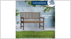 BANCO DE JARDIN VEGAS | MADERA MACIZA DE EUCALIPTO - 2 CUERPOS